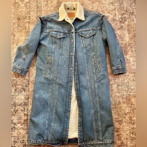 Levi's Rare Denim Sherpa-Lined Long Trucker Jacket